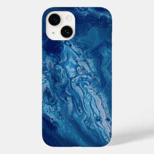 Blue Pink Acrylic Pouring Abstract Fluid Art Case-Mate iPhone 14 Case