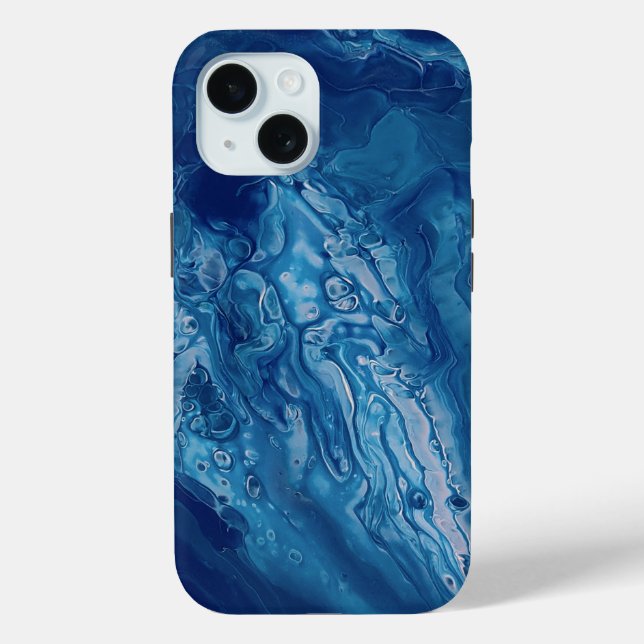 Blue Pink Acrylic Pouring Abstract Fluid Art Case-Mate iPhone Case (Back)