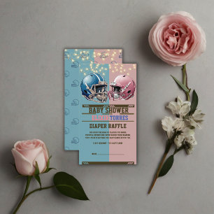 Blue & Pink American Football Helmet Baby Shower Enclosure Card