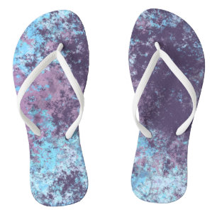 Blue, Pink and Purple Marble Abstract Flip Flops