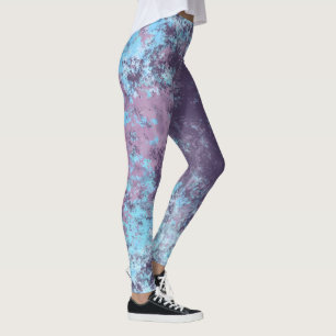 Blue, Pink and Purple Marble Abstract Leggings