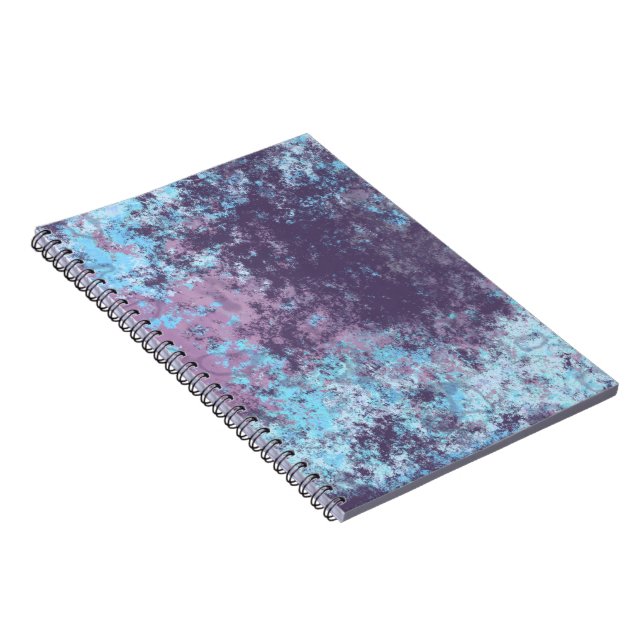 Blue, Pink and Purple Marble Abstract Notebook (Right Side)