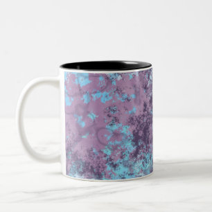 Blue, Pink and Purple Marble Abstract Two-Tone Coffee Mug