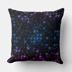 blue, pink and purple stars cushion