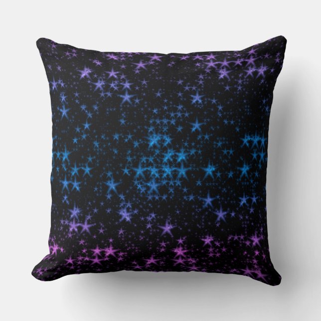 blue, pink and purple stars cushion (Front)