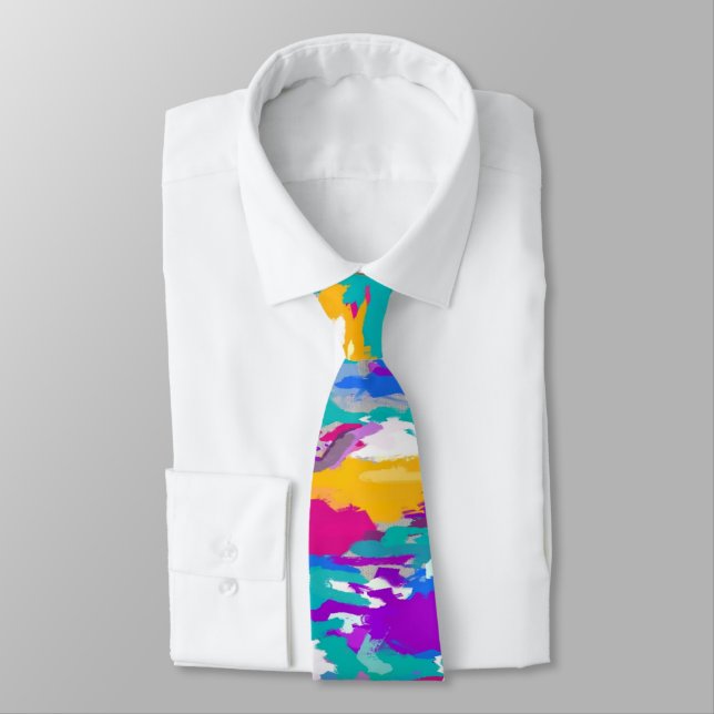 Blue, Pink and Purple  Tie (Tied)