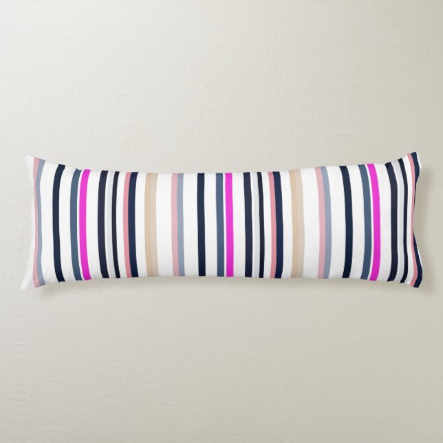 Blue Pink and Sand Stripes Body Cushion (Front)