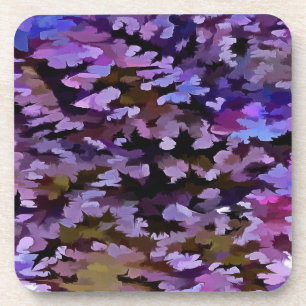 Blue, Pink and Sienna Camouflage Pattern Coaster