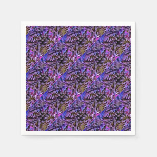 Blue, Pink and Sienna Camouflage Pattern Napkin