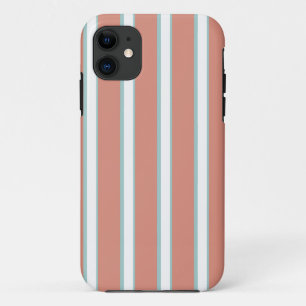 Blue, pink and white stripes pattern iPhone 11 case