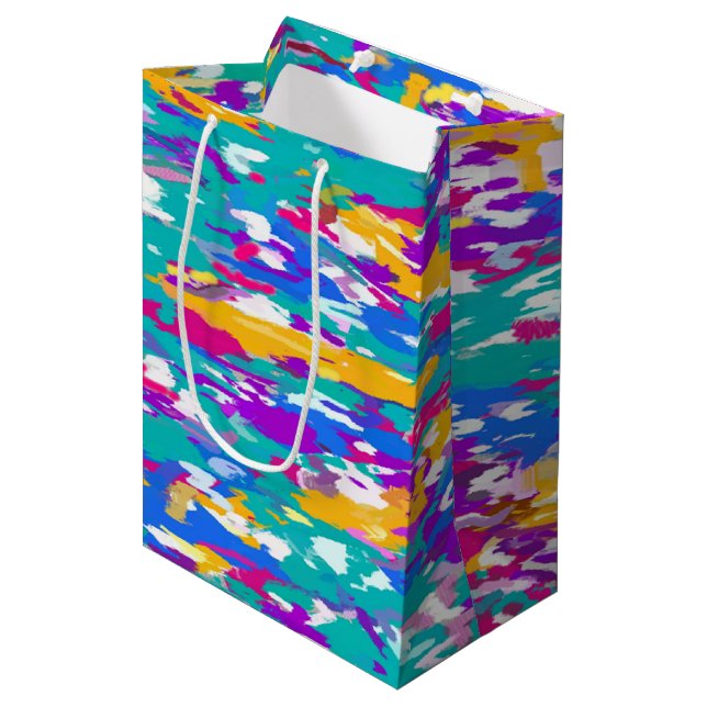 Blue, Pink and Yellow Medium Gift Bag (Front Angled)