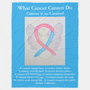 Blue & Pink Awareness Ribbon Cancer Chemo Blanket