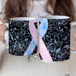 Blue Pink Awareness Ribbon Mug Design