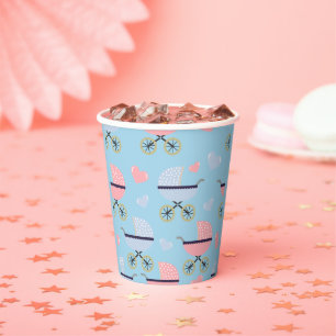 Blue/Pink Baby Buggies for Boy Paper Party Cups