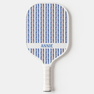 Blue Pink Bow Grandmillennial Pickleball Paddle