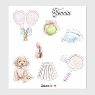 Blue Pink Bow Tennis Ball Rackets Sports Dog