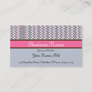 Blue, Pink & Brown with Polka Dots Business Cards