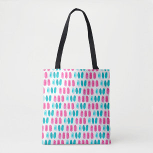 Blue pink brushstrokes. Abstract painting pattern Tote Bag