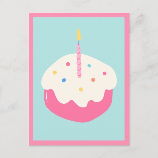 Blue pink cake postcard (Front)