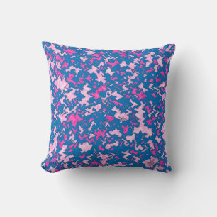 Blue Pink Camouflage Pattern Home Office Destiny Cushion