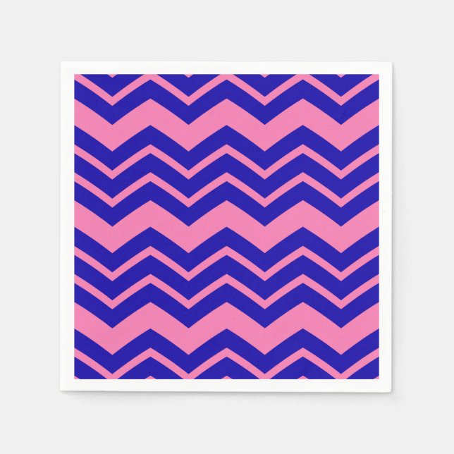 Blue Pink Chevron Zigzag Design  Napkin (Front)