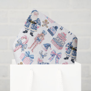 Blue & Pink Chinoiserie Toile Christmas Tissue Paper