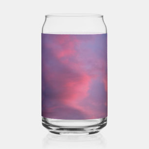 Blue Pink Clouds Can Glass