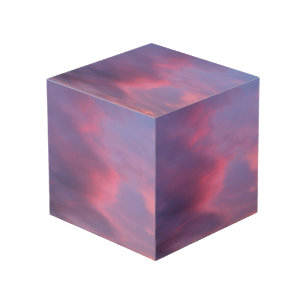 Blue Pink Clouds Cube