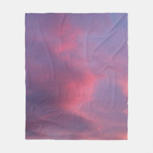 Blue Pink Clouds Fleece Blanket