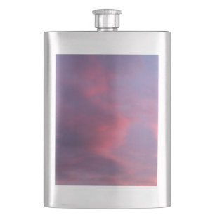 Blue Pink Clouds Hip Flask