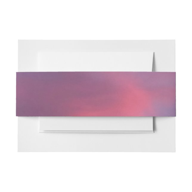 Blue Pink Clouds Invitation Belly Band (Front Example)