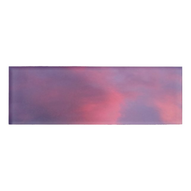 Blue Pink Clouds Name Tag (Front)