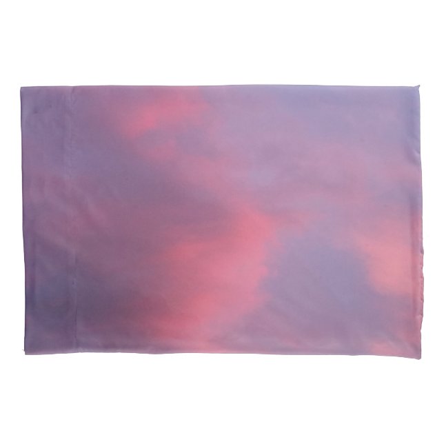 Blue Pink Clouds Pillowcase (Front)