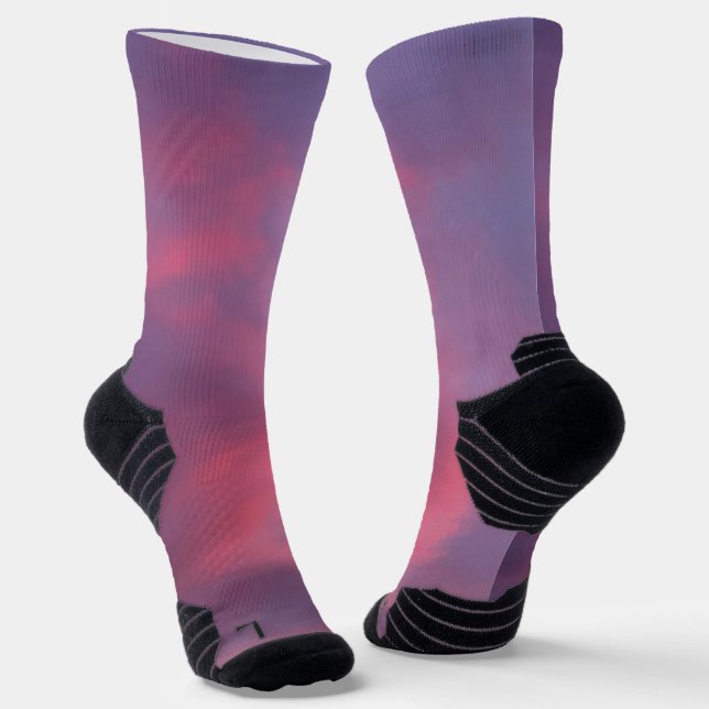Blue Pink Clouds Socks (Angled)