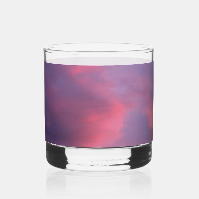 Blue Pink Clouds Whiskey Glass (Back)