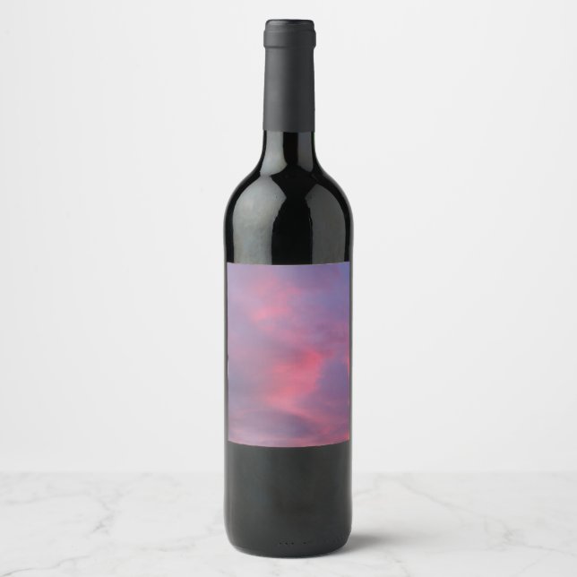 Blue Pink Clouds Wine Label (Front)