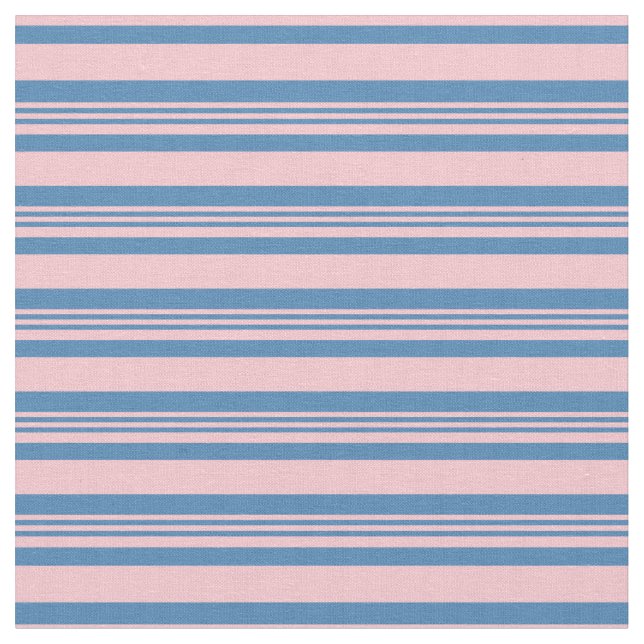 Blue & Pink Coloured Lines Pattern Fabric (Close Up)