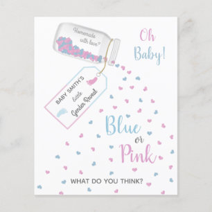 Blue pink confetti heart gender reveal invitation