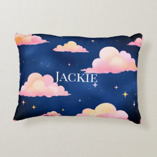 Blue Pink Cute Clouds Pattern Bath Mat Decorative Cushion