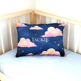 Blue Pink Cute Clouds Pattern Bath Mat Decorative Cushion
