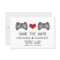 Blue Pink Cute Gamer Save the Date Invite