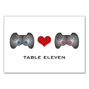 Blue Pink Cute Gamer Table Card