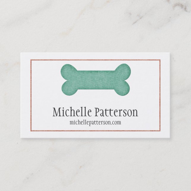 Blue/Pink Dog Bone Business Card Design (Front)