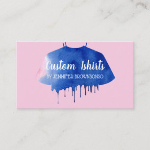Blue Pink Drip Shirt Clothing Apparels Business Card