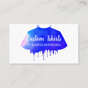 Blue Pink Dripping Shirt Clothing Apparel Business Card