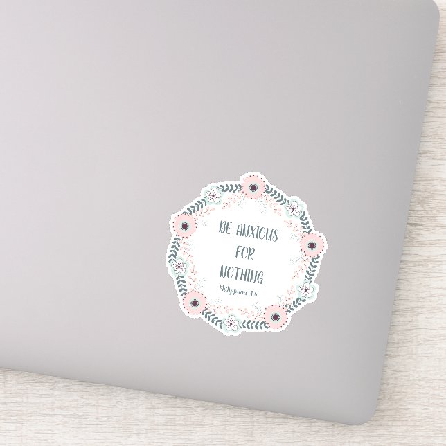 Blue Pink Floral Bible Verse Anxiety (Detail)