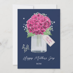 Blue Pink Floral Happy Mother's Day Card