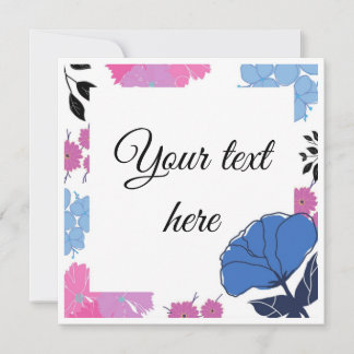 Blue & Pink Flower Card