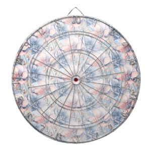 Blue Pink Flowers Dartboard