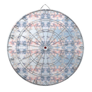 Blue Pink Flowers Dartboard
